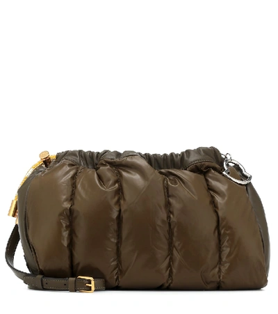 Shop Moncler Seashell Down Clutch In Green