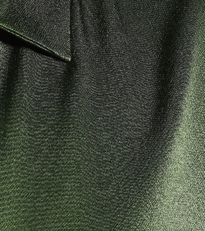 Shop Asceno Milan Bamboo Satin Shirt In Green