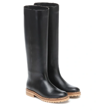 Shop Gabriela Hearst Howard Leather Knee-high Boots In Black