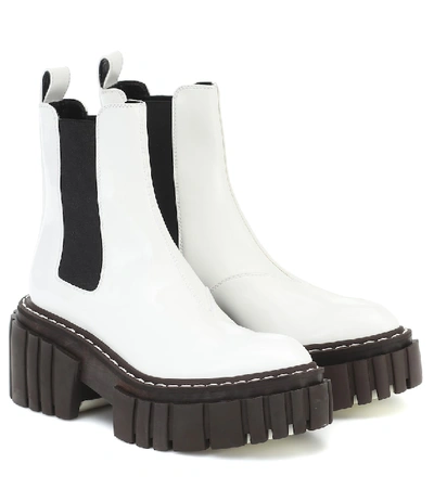 Shop Stella Mccartney Emilie Platform Chelsea Boots In White