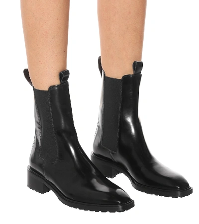 Shop Aeyde Simone Brushed Leather Chelsea Boots In Black