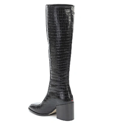 Shop Aeyde Charlie Leather Knee-high Boots In Black