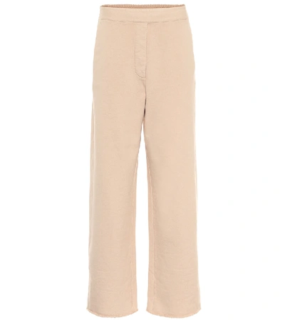 Shop Mm6 Maison Margiela Wide Cotton-jersey Trackpants In Pink