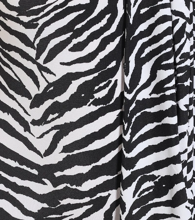 Shop Mm6 Maison Margiela Zebra-print Stretch-jersey Bodysuit In White