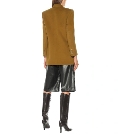 Shop Saint Laurent Wool And Cashmere Blazer In Yellow
