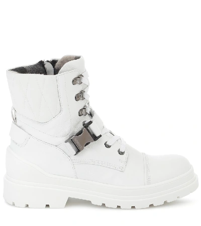 Shop Bogner St Moritz Leather Ankle Boots In White