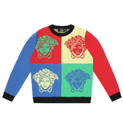 Shop Versace Medusa Cotton Sweatshirt In Multicoloured