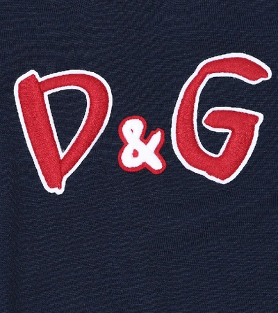 Shop Dolce & Gabbana Logo-embroidered Wool Sweater In Blue