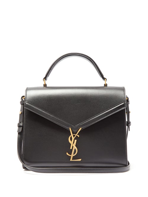 Saint Laurent Cassandra Medium Ysl Leather Cross-body Bag In Black ...