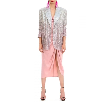 Shop Aggi Gioia Silver Peony Sequin Blazer