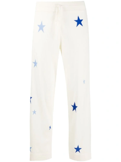 Shop Chinti & Parker Star-print Cashmere Cropped Trousers In Neutrals