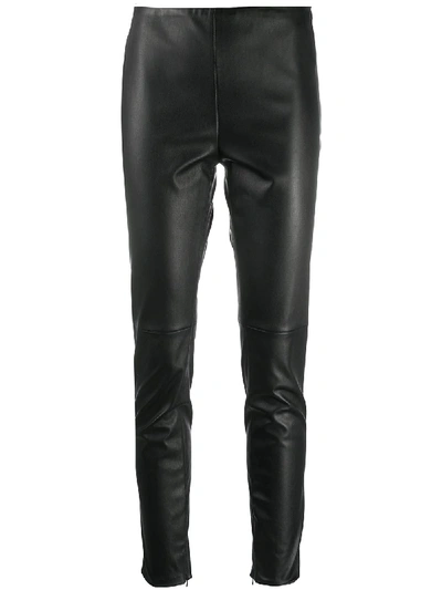Polo Ralph Lauren Eleanora Stretch-leather Leggings In Black