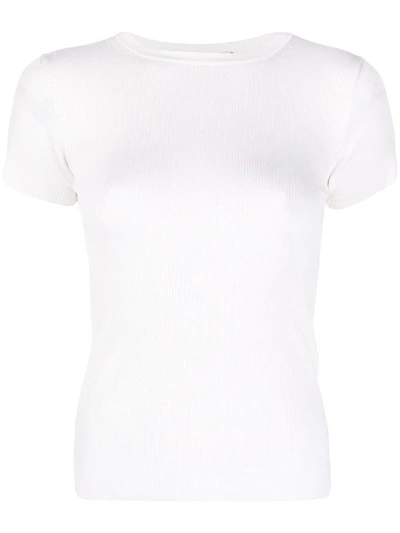 Polo Ralph Lauren Ribbed Cashmere T-shirt In Neutrals