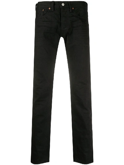 Shop Ralph Lauren Slim-fit Mid-rise Jeans In Black