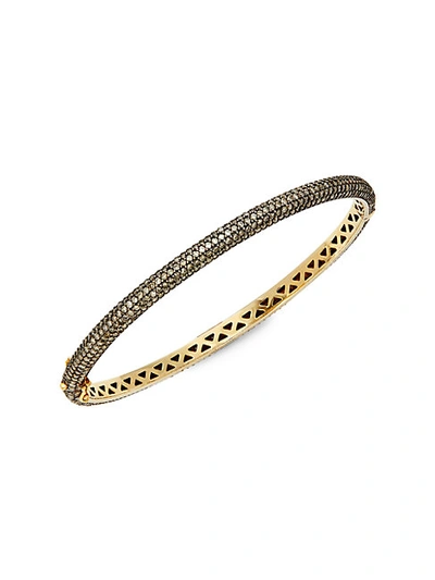 Shop Amrapali 14k Yellow Gold, Sterling Silver & Diamond Bangle Bracelet