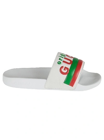 Shop Gucci Classic Logo Sliders In Great White