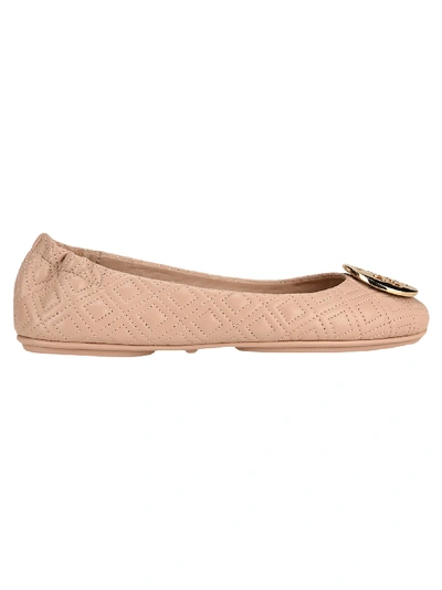 Shop Tory Burch Quilted Minnie Travel Ballet Shoes In Goan Sand / Gold