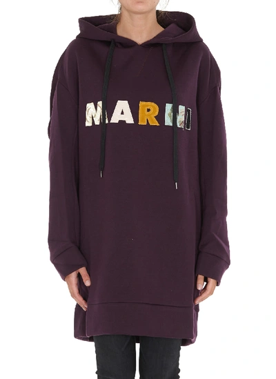 Shop Marni Hoodie In Purple