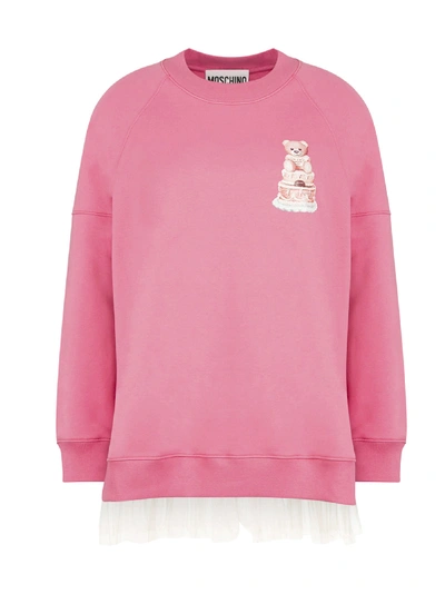 Shop Moschino Teddy Torta Sweatshirt In Pink