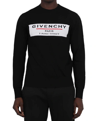 Shop Givenchy Givenhcy Black Logo Label Sweater In Multi
