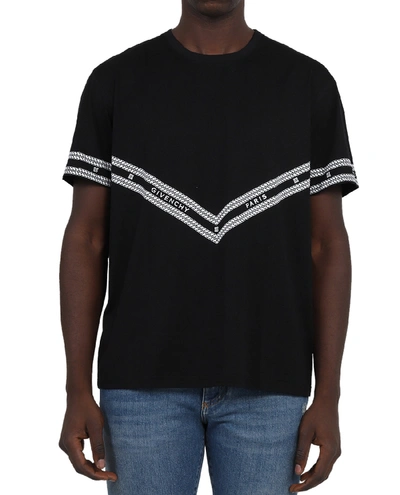 Shop Givenchy Black Chain Logo T-shirt