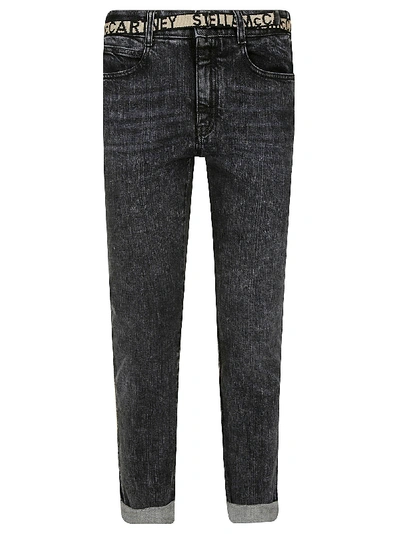 Shop Stella Mccartney Logo Belt Cropped Jeans In Denim