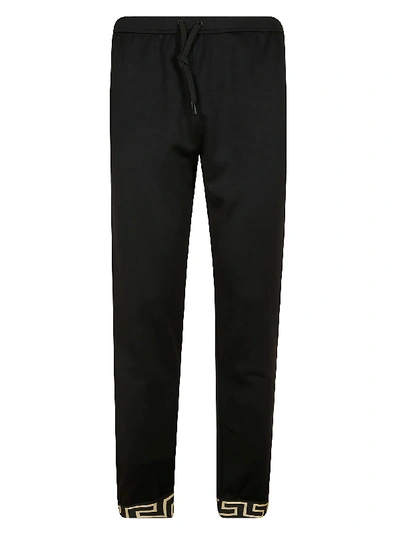 Shop Versace Drawstring-waist Track Pants In Black