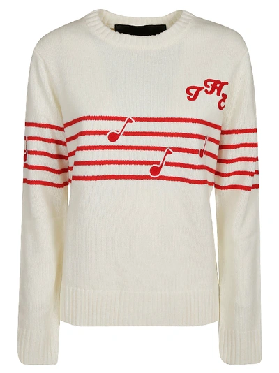Shop Marc Jacobs Knitted Music Note Sweater In Avorio