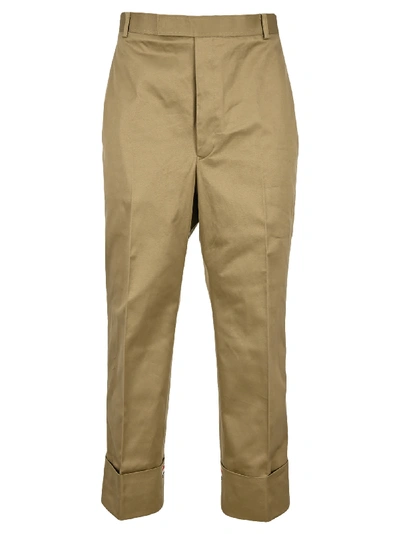 Shop Thom Browne Straight Leg Pants In Camel