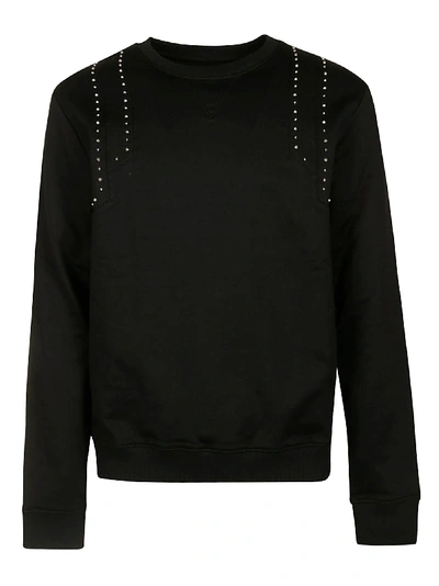 Shop Les Hommes Studded Sweatshirt In Black