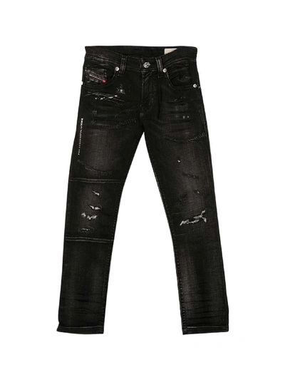 Shop Diesel Black Jeans Teen In Unica