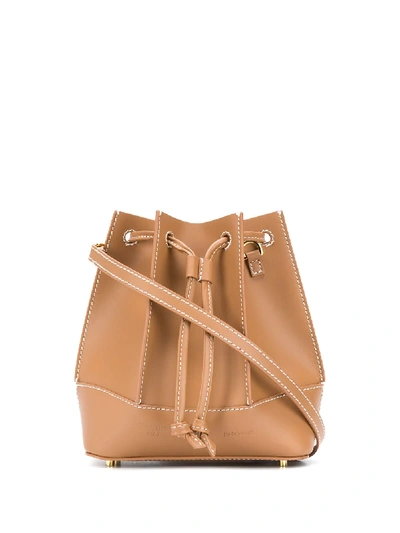 Shop Elleme Drawstring Bucket Bag In Neutrals