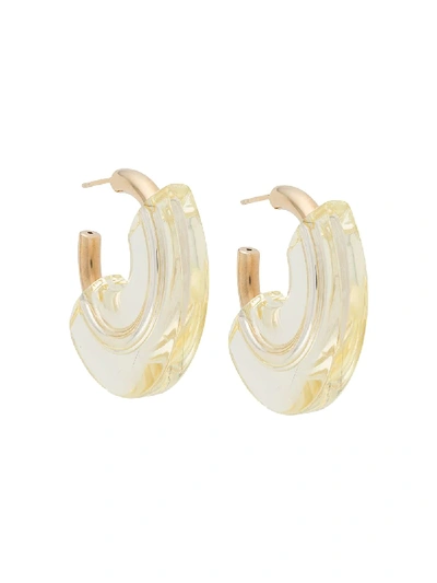 Shop Panconesi Mini Resin Hoop Earrings In Neutrals
