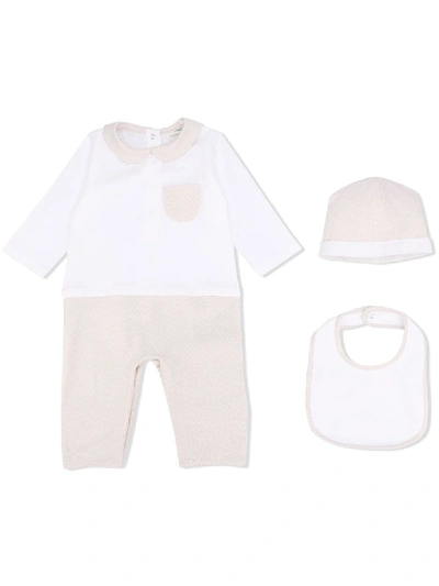 Shop Fendi Ff Motif Babygrow Set In White