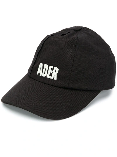 Shop Ader Error Branded Baseball Cap In Black