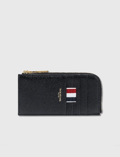 Shop Thom Browne Half Zip Around Wallet In Black