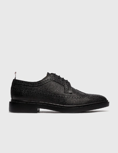 Shop Thom Browne Classic Longwing Brogue With Lightweight Rubber Sole In Black