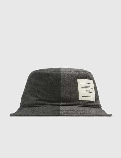 Shop Thom Browne Wool Flanel Bucket Hat In Dark Grey
