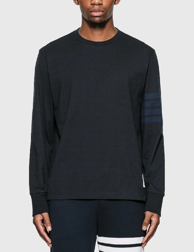 Shop Thom Browne 4-bar Rugby Long Sleeve T-shirt In Navy