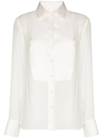 Shop Tom Ford Bib Front Shirt In Neutrals