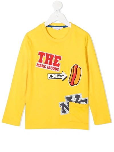 Shop The Marc Jacobs Graphic Print Long-sleeve Top In Yellow