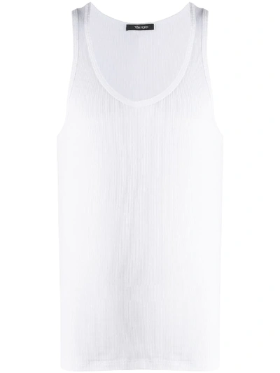 Shop Tom Ford Crew-neck Tank Top In White