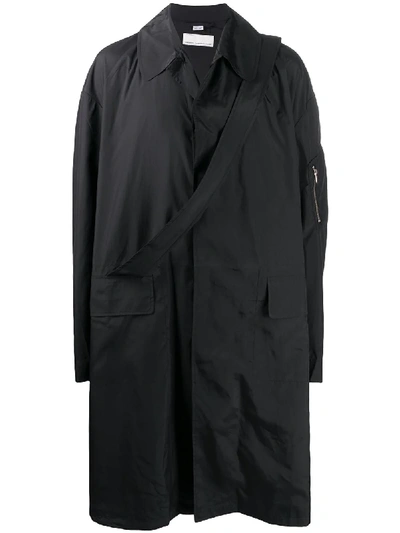 Shop Random Identities Oversized Trench Coat In Black