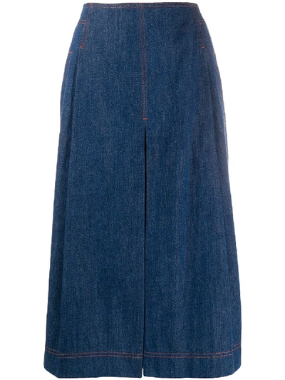 Shop Chloé A-line Denim Skirt In Blue