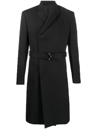 Shop Alyx Double High Buckled Coat In Black