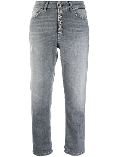 Shop Dondup Koons Mid-rise Straight Jeans In Grey