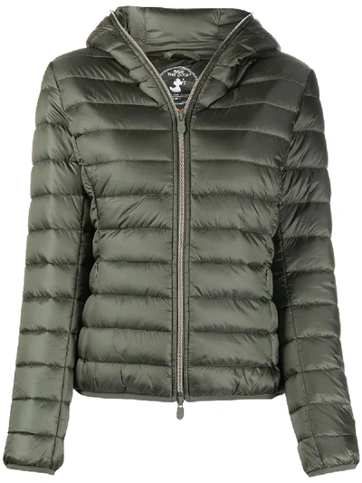 Shop Save The Duck Irisy Hooded Puffer Jacket In Green