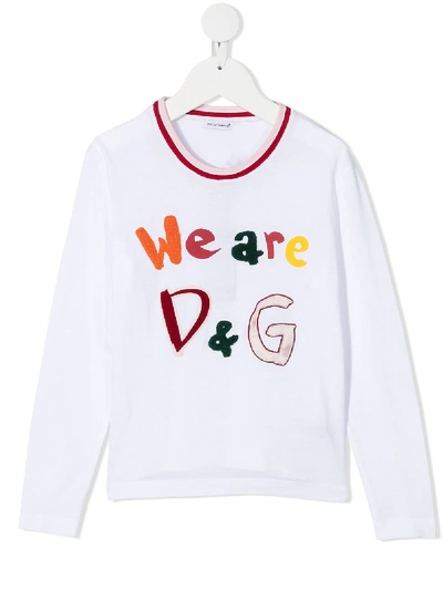 Shop Dolce & Gabbana We Are D&g T-shirt In White