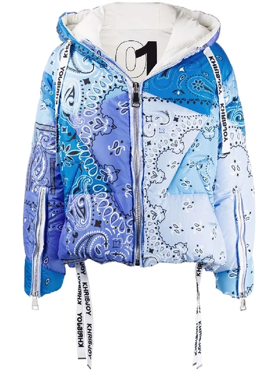 Shop Khrisjoy Quilted Paisley Print Jacket In Blue