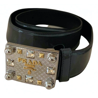 Pre-owned Prada Grey Leather Belt